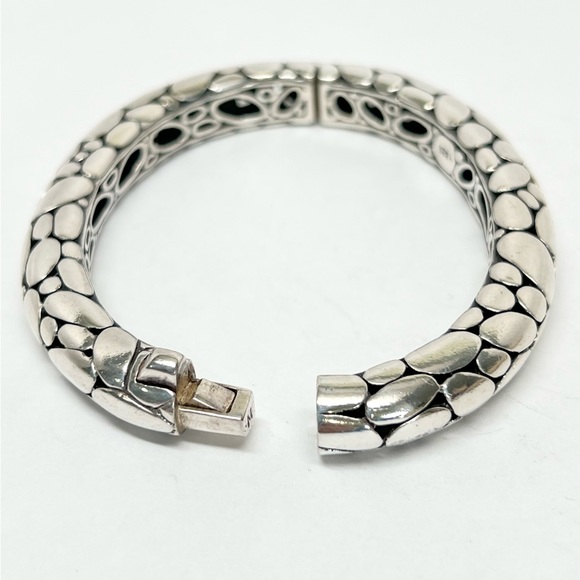 John Hardy Kali “Pebble” Hinged Bangle Bracelet .925 Sterling Silver - Picture 5 of 10